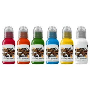 1 Ounce World Famous Tattoo Ink 6 Color Simple Set