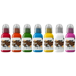 Half Ounce World Famous Tattoo Ink 7 Color Simple Set