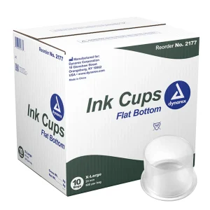Case of X-Large 20mm Dynarex Flat Bottom Ink Cups