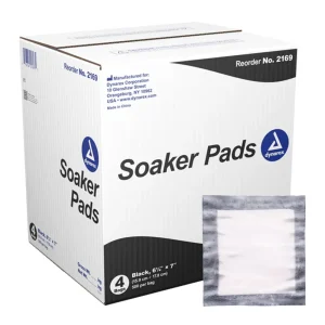 Case of 2,000 Dynarex 6.25x7 Inch Soaker Pads