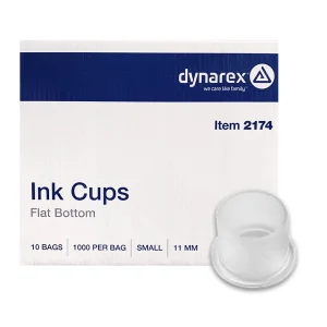 Case of Small 11mm Dynarex Flat Bottom Ink Cups